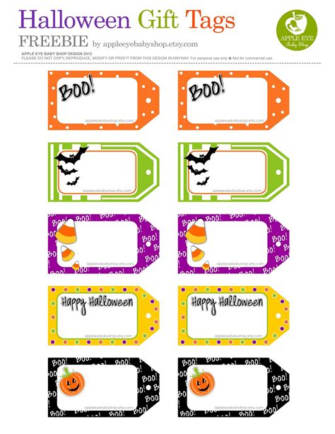 Halloween Gift Tags Free Printable