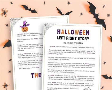 Halloween Left Right Game Free Printable
