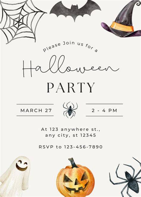 Halloween Party Invites Templates Free