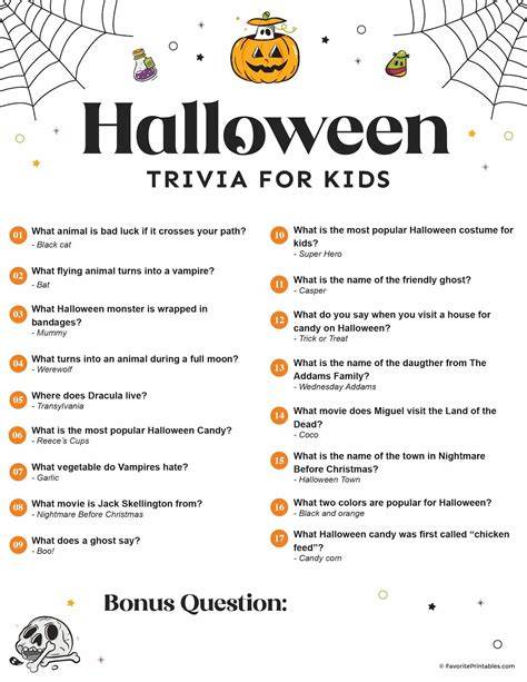 Halloween Trivia Questions And Answers Free Printable For Kids