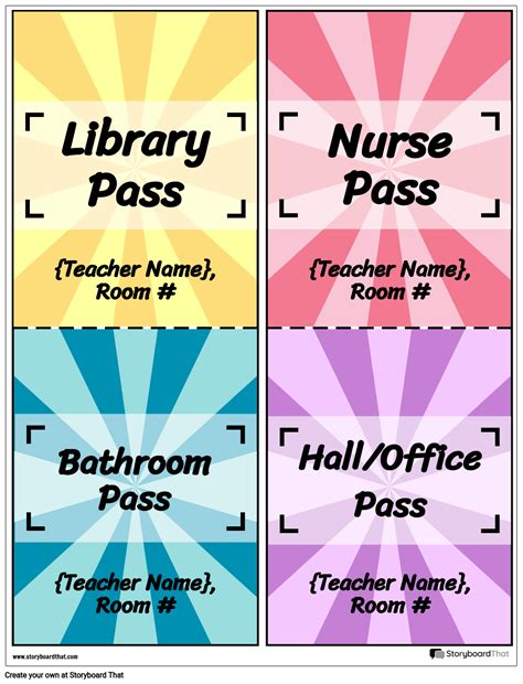 Hallway Pass Template