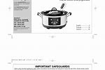 Hamilton Beach Slow Cooker Instruction Manual