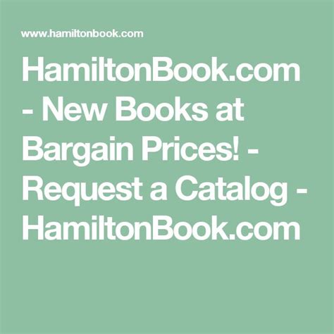 Hamiltonbook.com Catalog