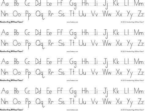 Handwriting Without Tears Alphabet Printable
