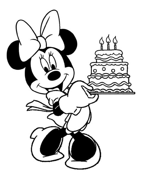 Happy Birthday Printable Minnie Mouse Coloring Pages