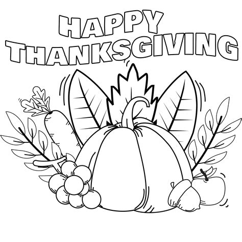 Happy Thanksgiving Coloring Pages Printable