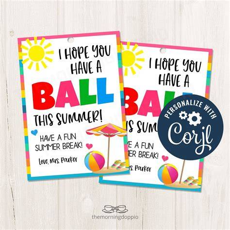 Have A Ball This Summer Printable Tag