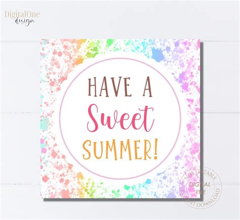 Have A Sweet Summer Free Printable Tag