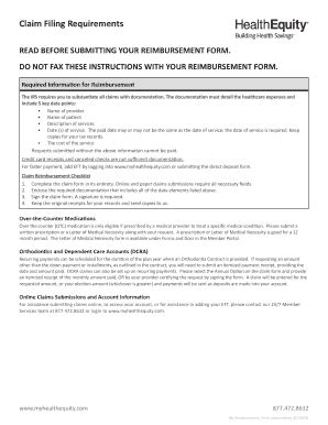 Health Equity Claim Form