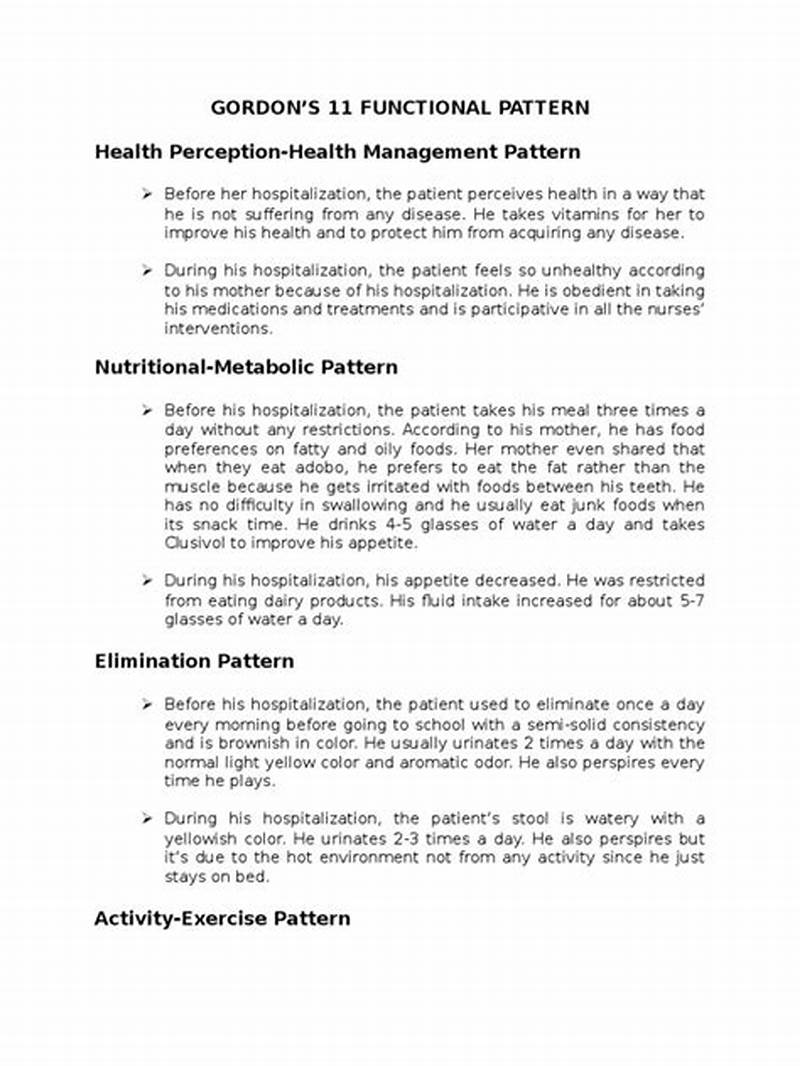 Health Perception And Health Management Pattern