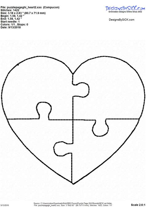 Heart Puzzle Template