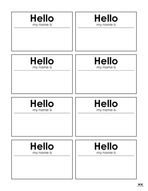 Hello My Name Is Printable Name Tags