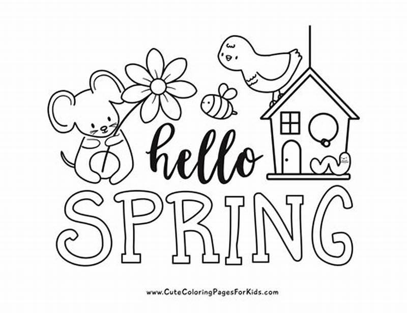 Hello Spring Coloring Pages