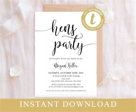 Hen Party Invites Free Templates