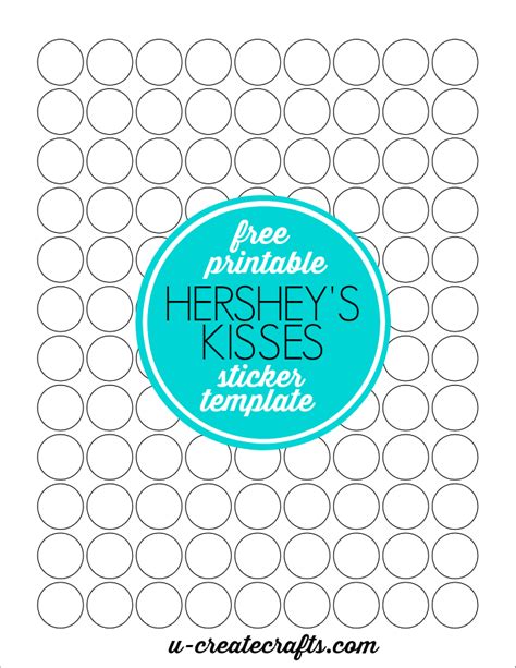 Hershey Kiss Sticker Template