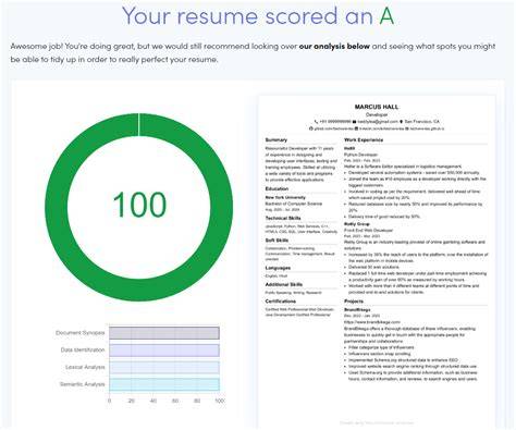 High Ats Score Resume Template