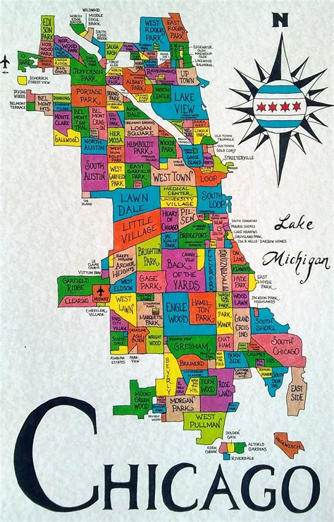 High Resolution Printable Chicago Neighborhood Map