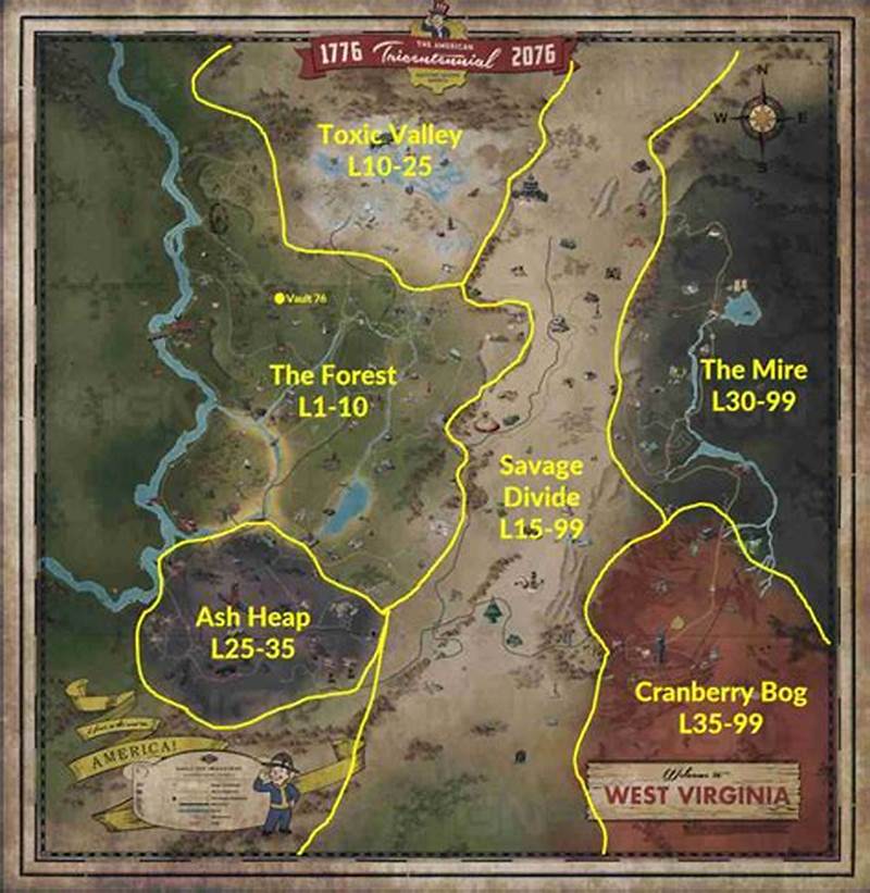 High Resolution Printable Fallout 76 Map