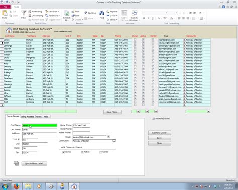 Hoa Database Templates