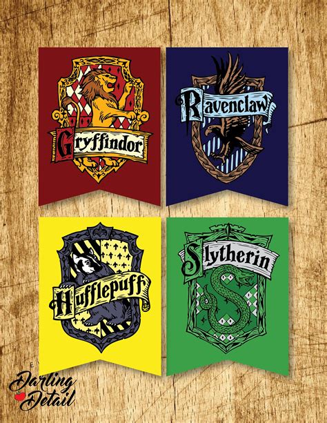 Hogwarts Houses Printable