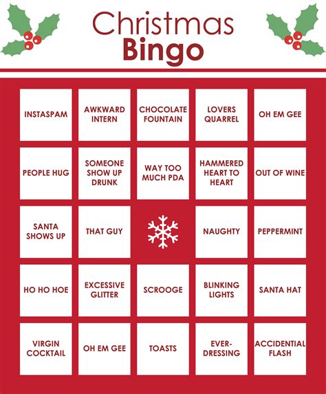 Holiday Bingo Template