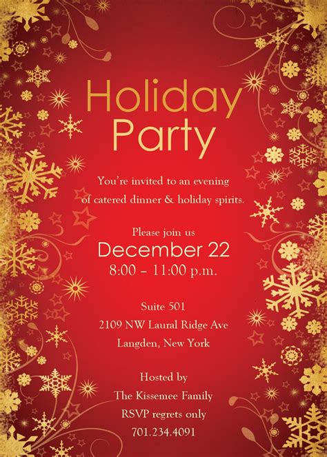 Holiday Party Invites Templates Free