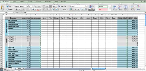 Home Remodel Excel Template