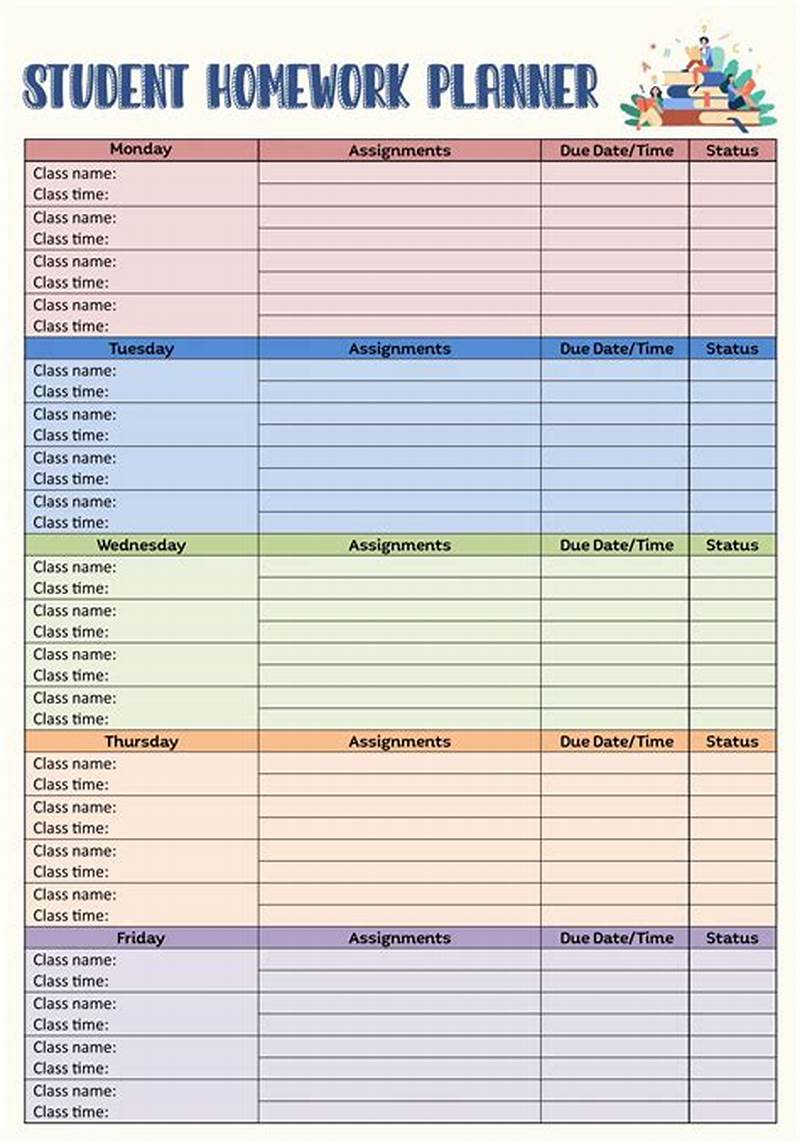 Homework List Printable