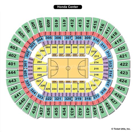 Honda Center Seating Chart With Seat Numbers Row Numbers