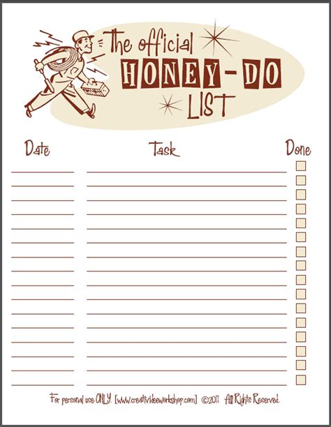 Honey To Do List Printable