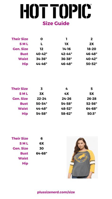 Hot Topic Pants Size Chart