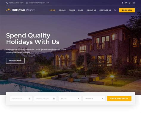 Hotel Website Design Templates