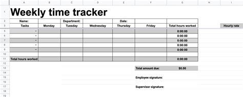 Hours Worked Template