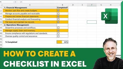 How Do I Create A Checklist Template In Excel