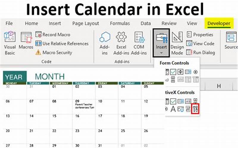 How To Add Calendar Into Excel