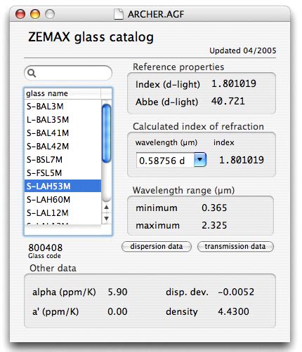 How To Add Glass In Catalog In Zemax
