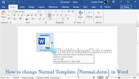 How To Change Microsoft Word 2007 Normal Template