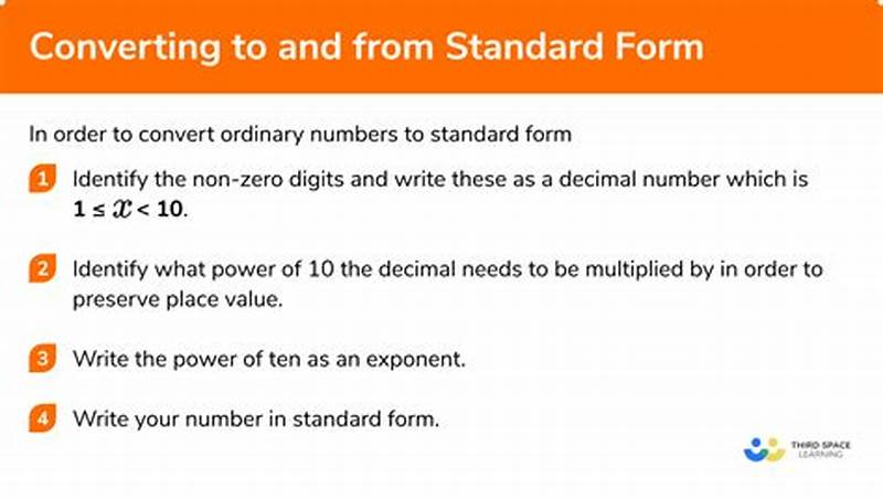 How To Convert Numbers To Standard Form