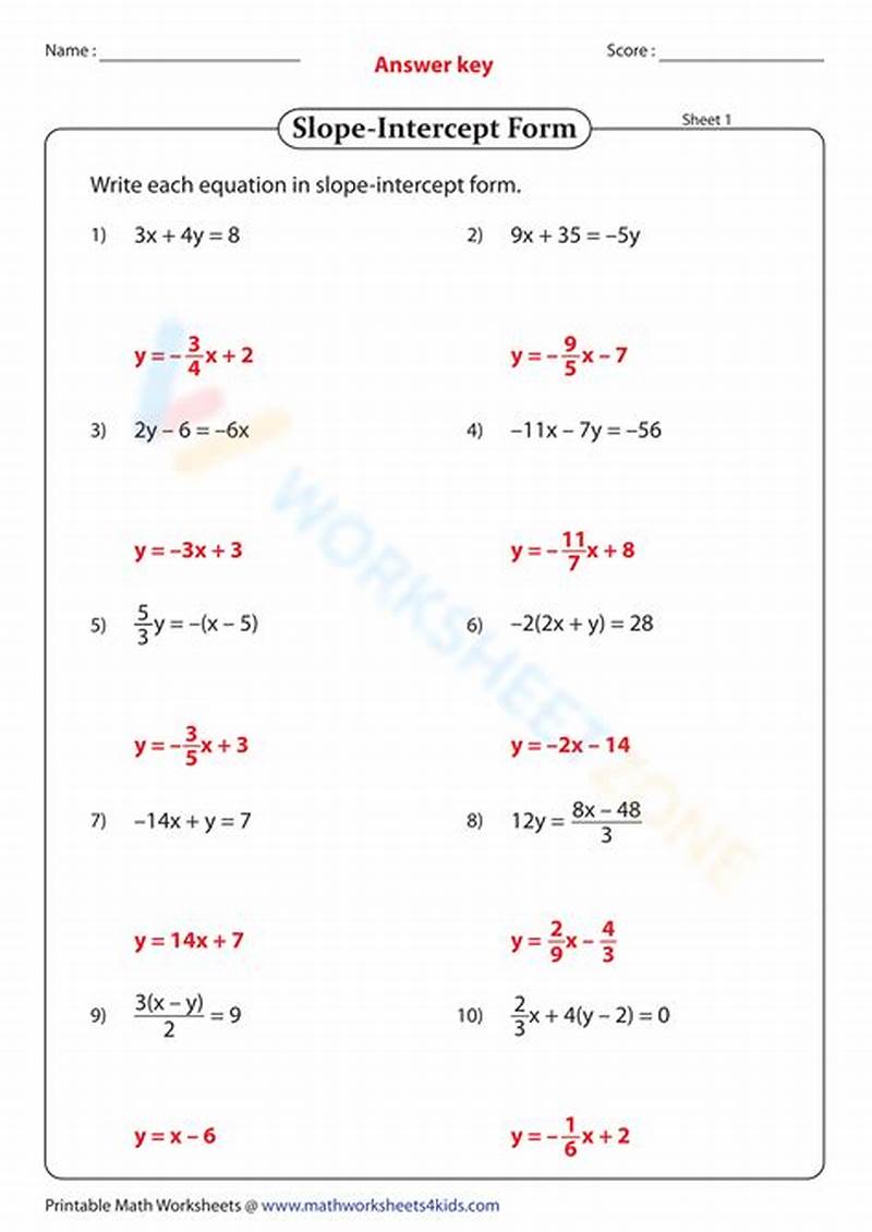 How To Convert Slope Intercept Form