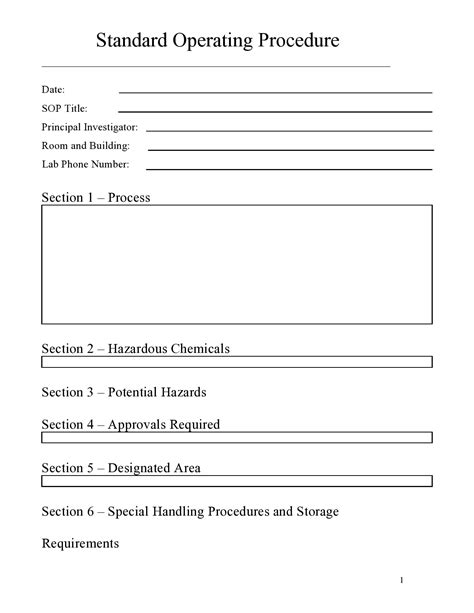 How To Create A Standard Operating Procedure Template