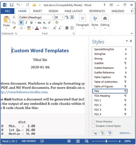 How To Create A Word Template With Styles