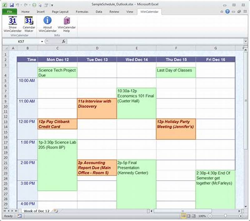 How To Create Calendar Schedule In Excel