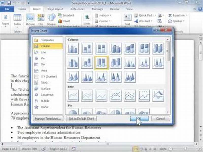 How To Create Chart In Word 2010