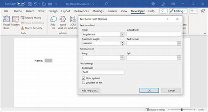 How To Create Filling Form In Word