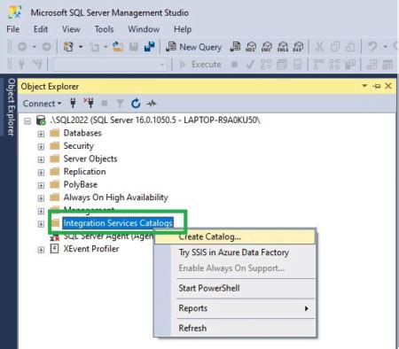 How To Create Integration Catalog In Ssms 2016