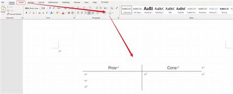 How To Create T Chart In Word