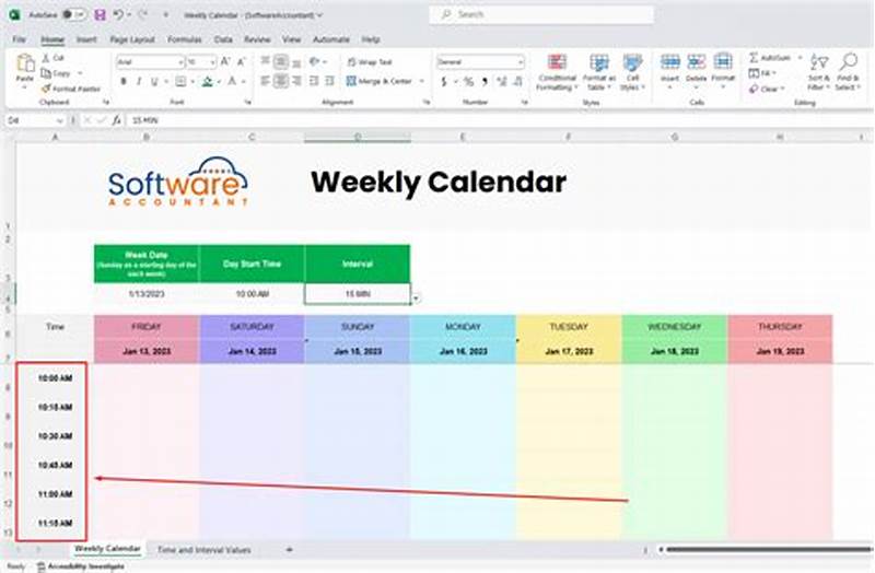 How To Create Weekly Calendar In Excel