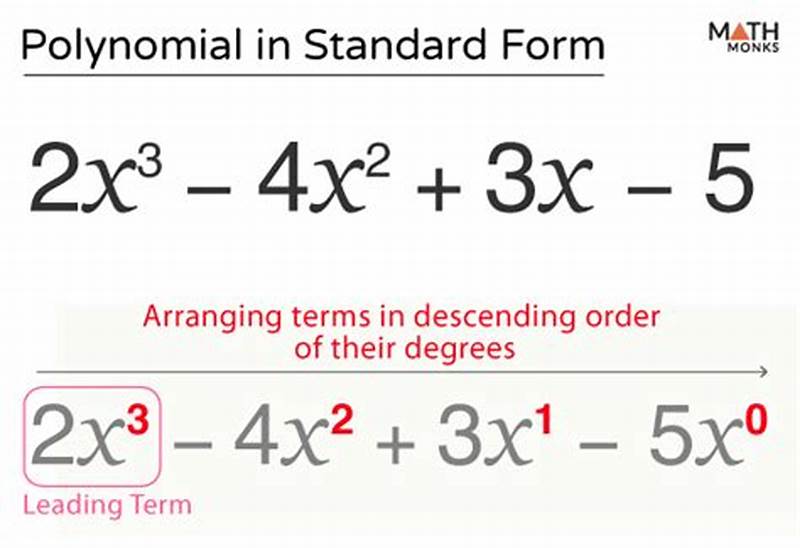 How To Do Standard Form For Polynomials