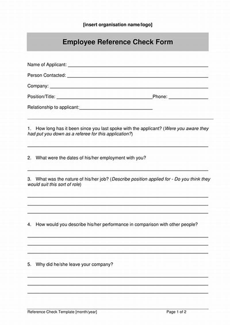 How To Fill A Reference Check Form