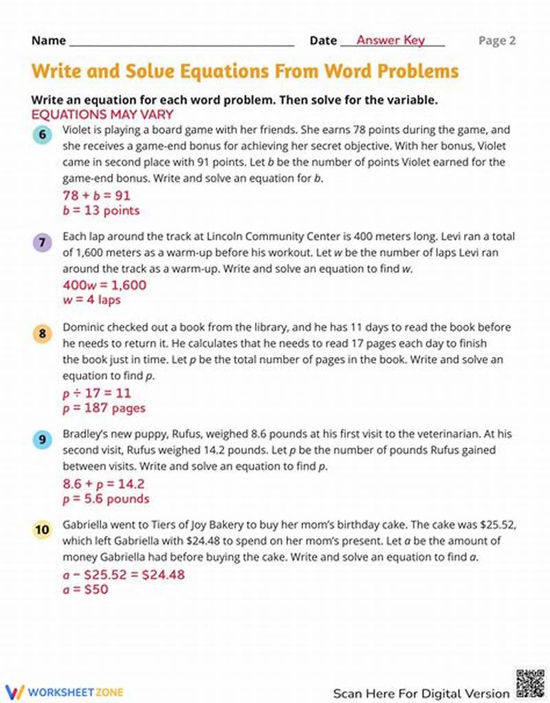 How To Form Equations From Word Problems